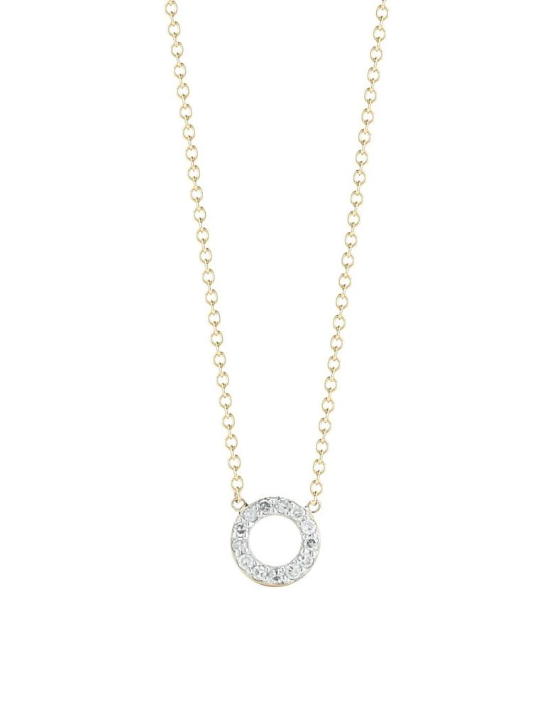MATEO 14K Yellow Gold & Diamond Mini Circle Pendant Necklace 1