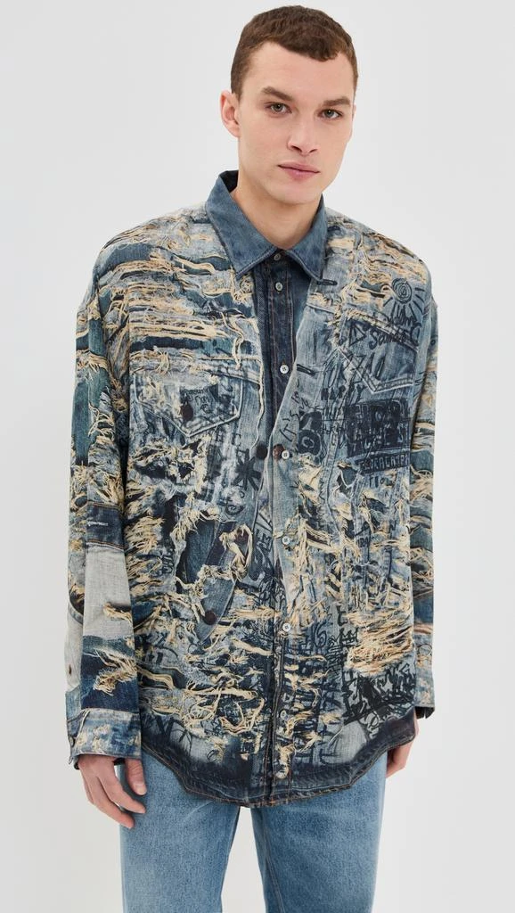 Acne Studios Setar Torn Scribble Printed Linen Shirt 6