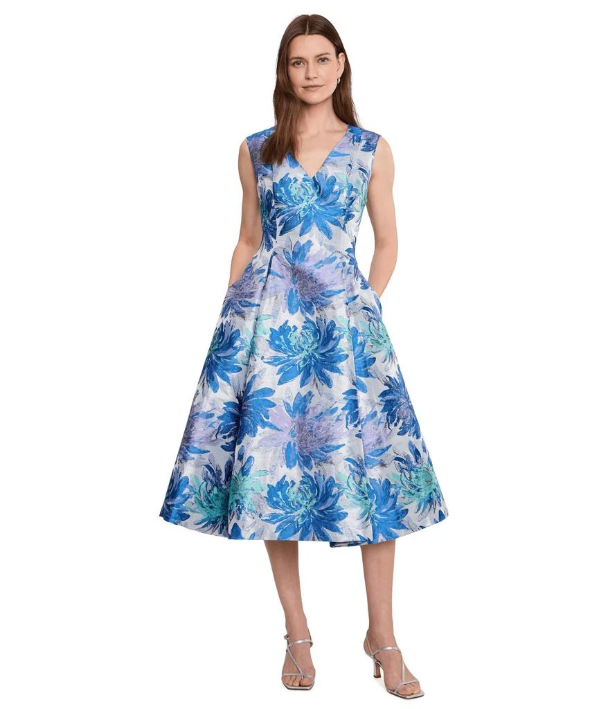 black midi straight dress Georgia Square Neckline Midi Dress Black