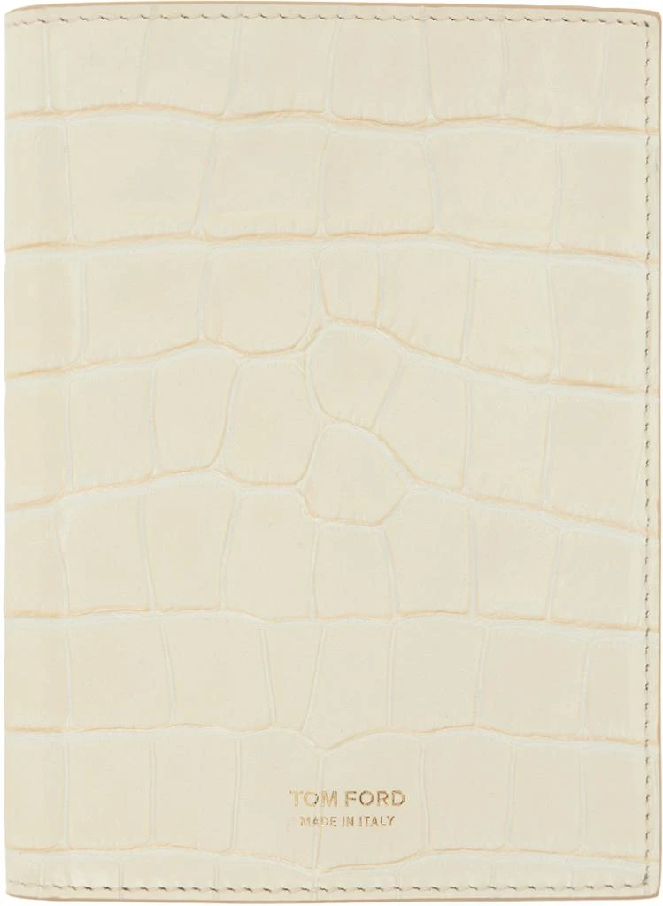 Tom Ford Off-White Shiny Croc T Line Passport Holder 1