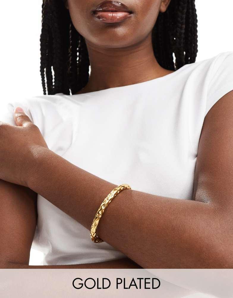 8 Other Reasons 8 Other Reasons 18k gold plated stainless steel hammered bangle bracelet