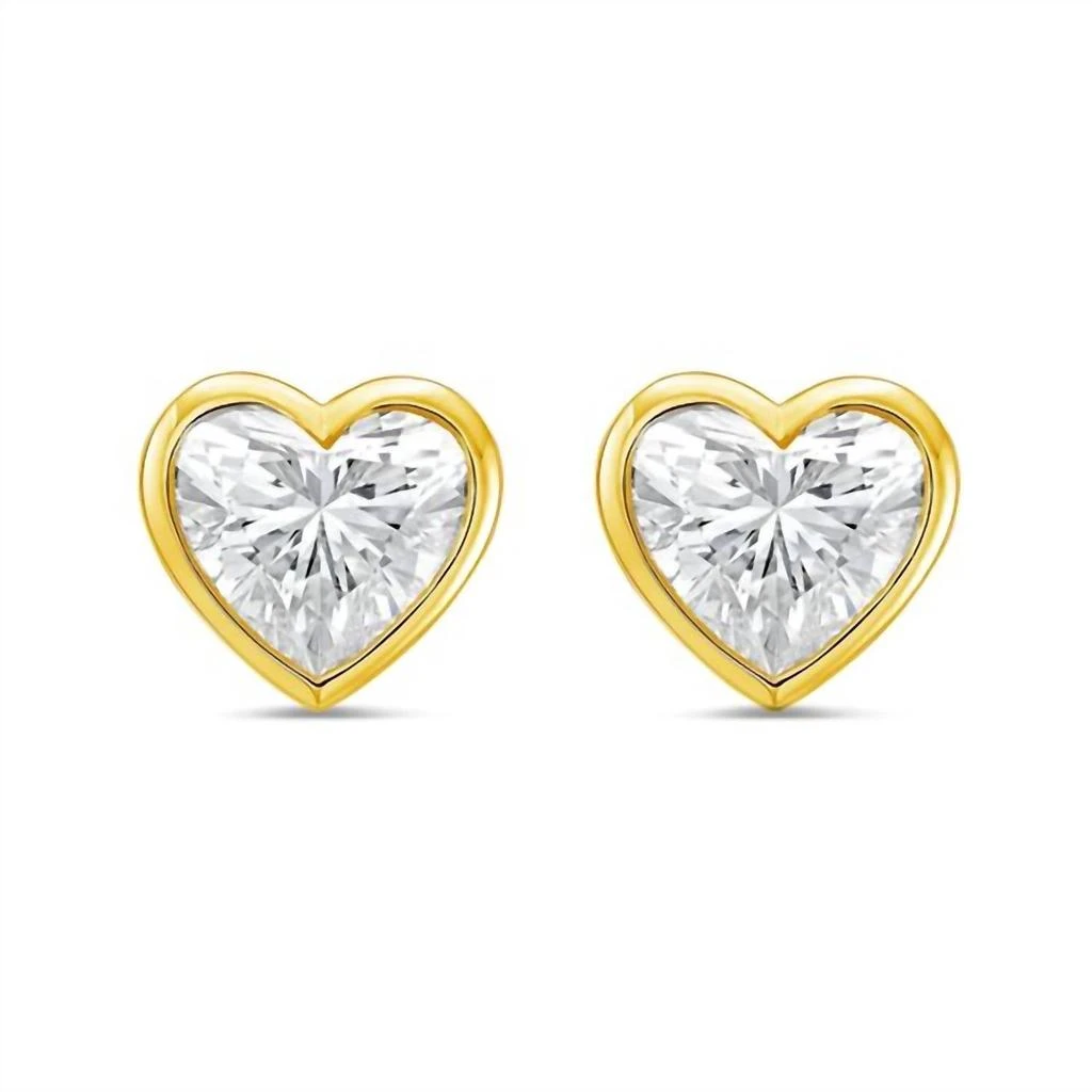 Diana M Jewels Diana M Jewels - Women
s Heart Lab-Grown Diamond Stud Earrings (7.00 Ct) - Elegant
