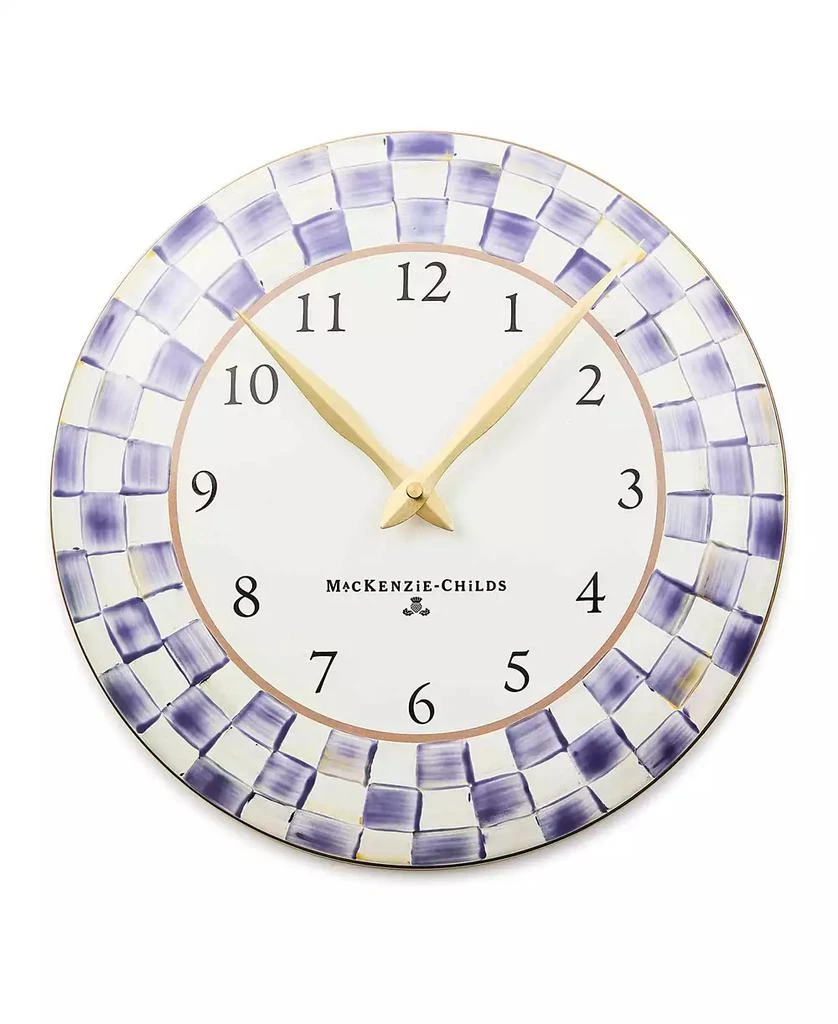 MacKenzie-Childs Violet Check 12" Handmade Clock