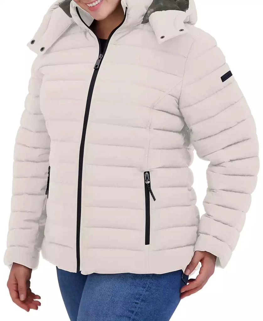 Nautica Plus Size Faux-Fur-Trim Hooded Packable Puffer Coat 4