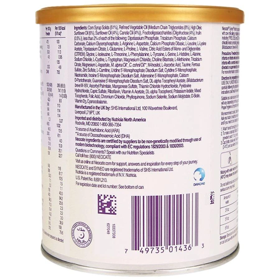 Neocate Syneo Hypoallergenic, Amino Acid-Based Baby Formula with Prebiotics + Probiotics 2