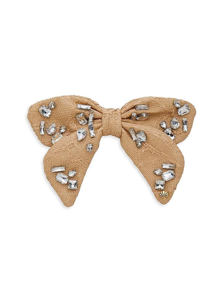 Lele Sadoughi Libby Candy Crystal Raffia Bow Barrette