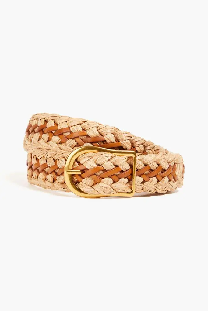 Zimmermann Braided leather and faux raffia belt