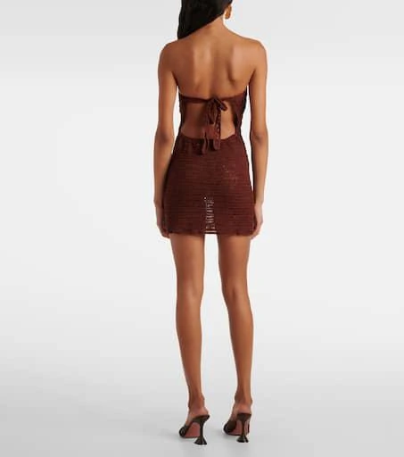 ANNA KOSTUROVA Floral crochet cotton bustier dress 3