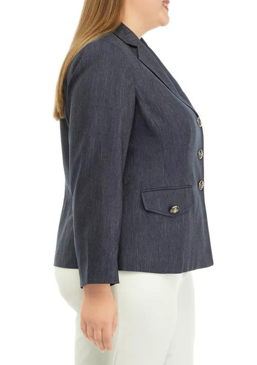 Kasper Plus Size Button Front Notch Lapel Jacket 3