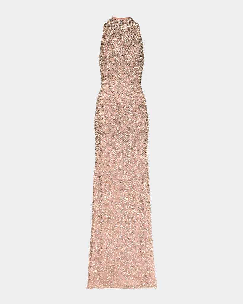 Jenny Packham Juno Crystal Mock-Neck Sleeveless Gown 1