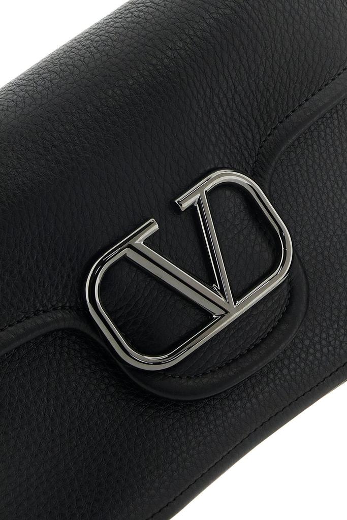 Valentino Black leather VLogo crossbody bag - Shoulder Bags