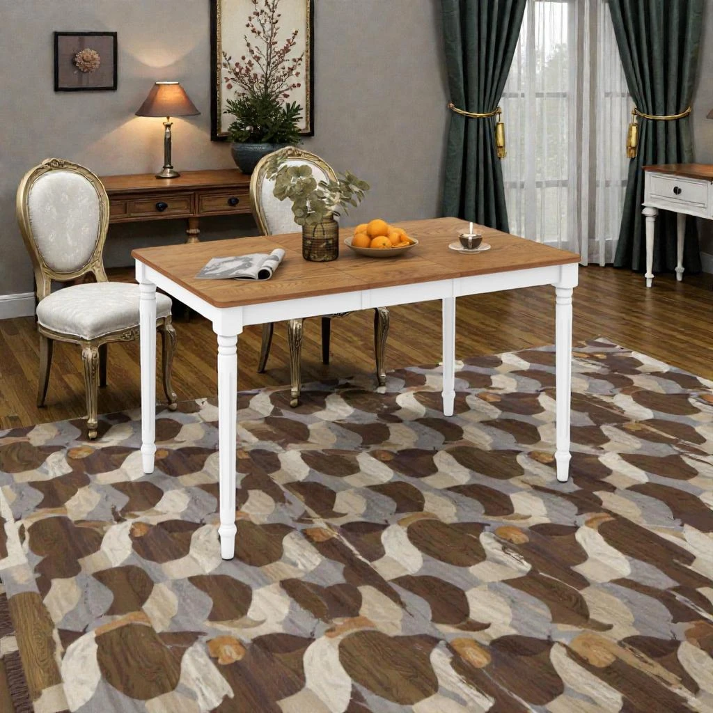 Hivvago Rubberwood Extendable Dining Table Ideal for 4-8 Guests