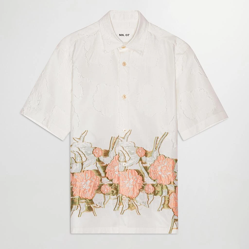 NN07 Freddy Floral-Jacquard Fil-Coupé Poplin Shirt 3