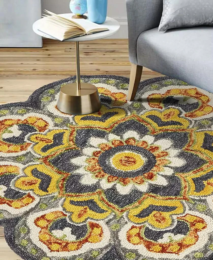 LR Home CLOSEOUT! Radiance RDC54078 6' x 6' Round Area Rug 5