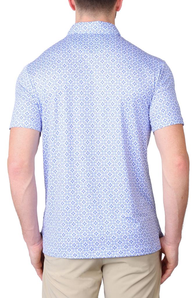 TailorByrd Geometric Floral Print Performance Polo