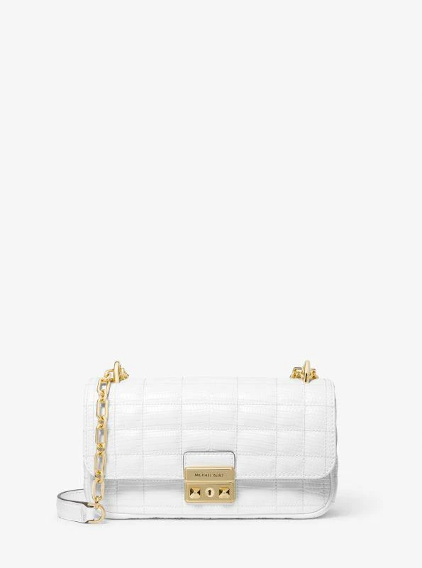 Michael Kors Tribeca Small Quilted Lizard Embossed Leather Shoulder Bag 1