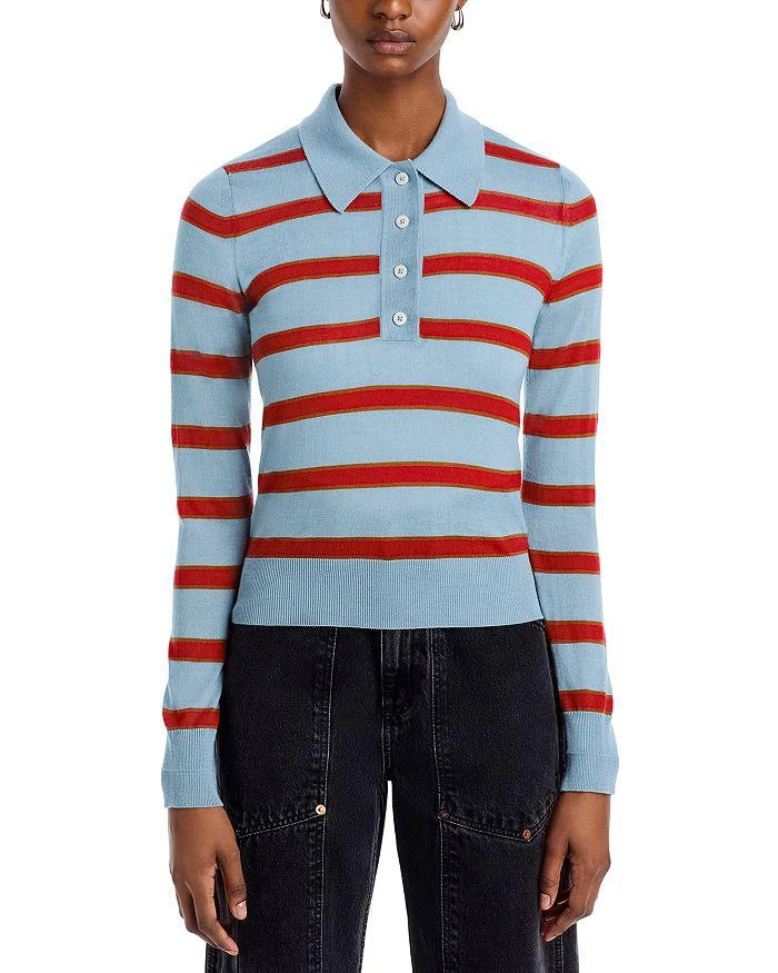 Re/Done The Memphis Long Sleeve Polo Sweater 6