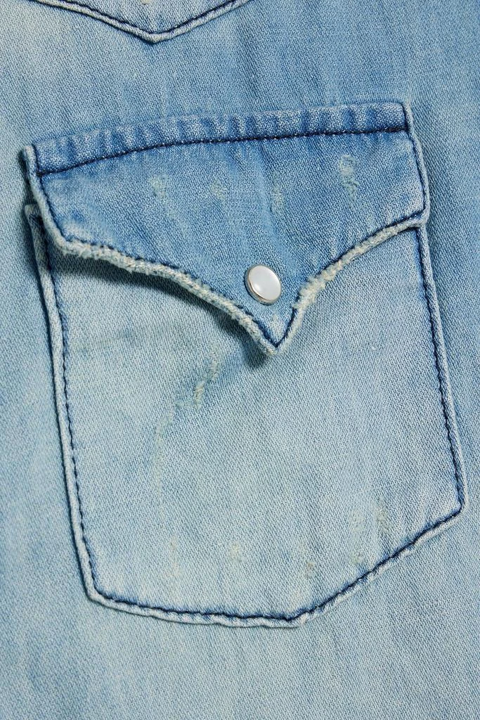 SER.O.YA Jo distressed cotton and hemp-blend chambray shirt 4