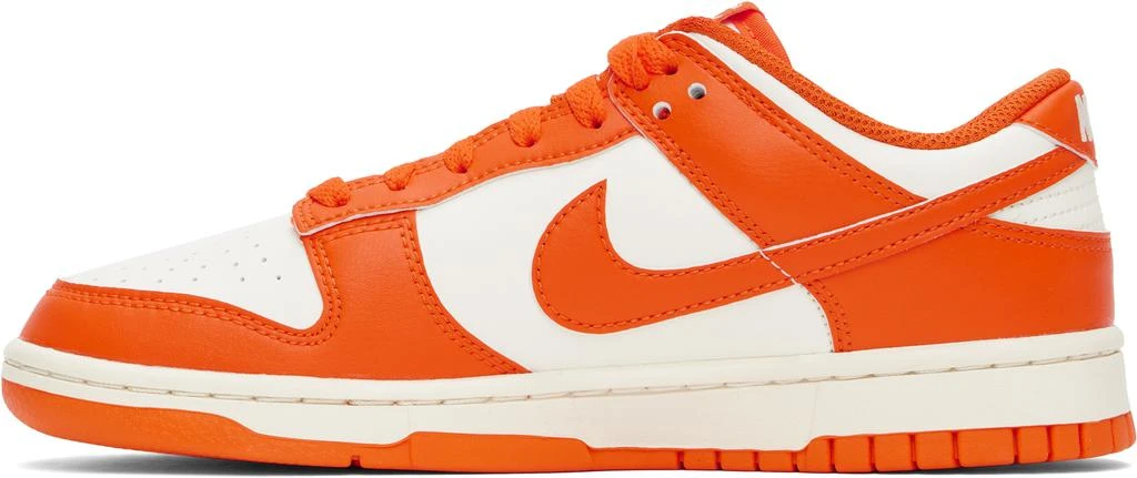 NIKE White & Orange Dunk Low Retro Sneakers 3