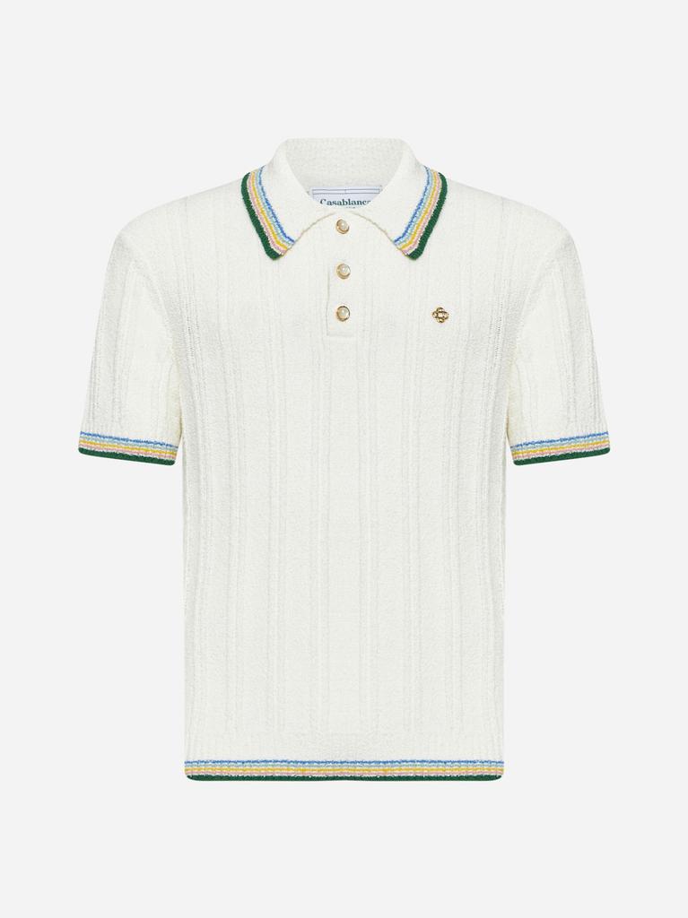 CASABLANCA Ribbed boucle polo shirt