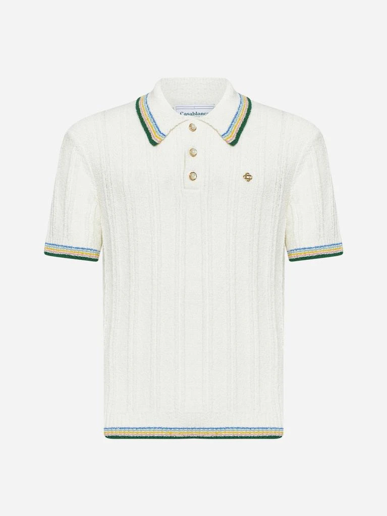 CASABLANCA Ribbed boucle polo shirt 1