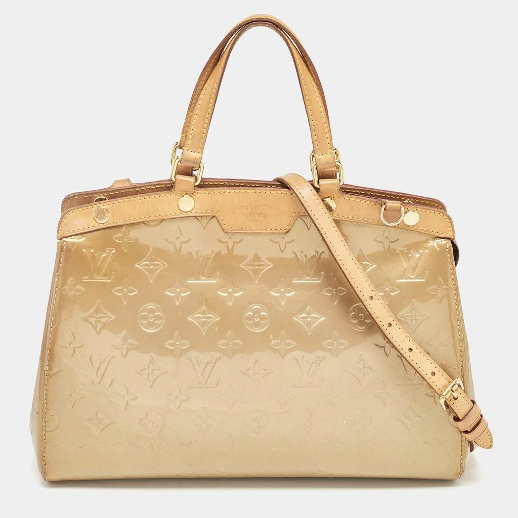 Louis Vuitton Louis Vuitton Beige Poudre Monogram Vernis Brea MM Bag 1