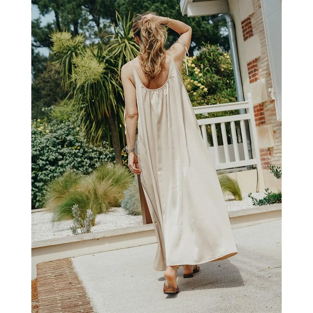 Seven August Robe Serena - Satin Neutral 2