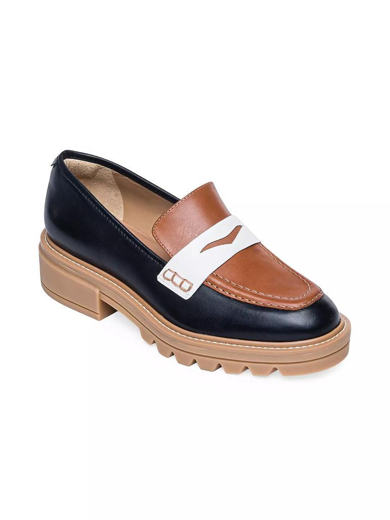 Bernardo Chandler Multi Leather Lug Sole Loafers