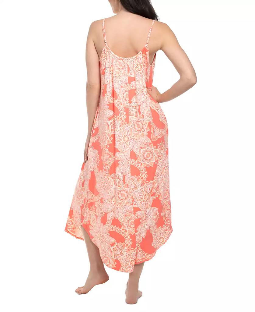 Linea Donatella Women's Coral Printed Maxi Nightgown