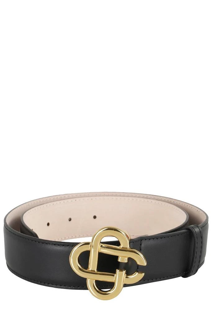 Casablanca Logo Buckle Leather Belt With Smooth Finish