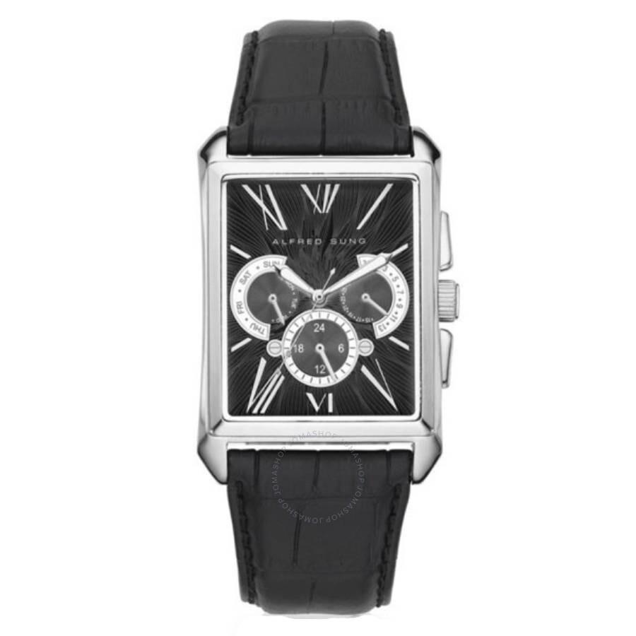 Alfred Sung Portfolio Quartz Black Dial Watch AS3402SL-1A