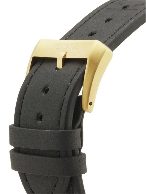 Versace V-Dome Ion-Plated Gold Stainless Steel
Leather-Strap Watch/42MM 4
