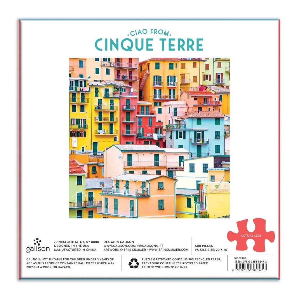 Galison Galison Ciao from Cinque Terre 500 Piece Puzzle Love in the Wild 4