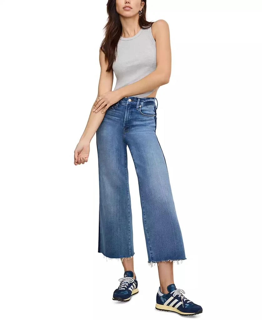 Good American Women's Soft-Tech Good Waist Palazzo Cropped Jeans 1
