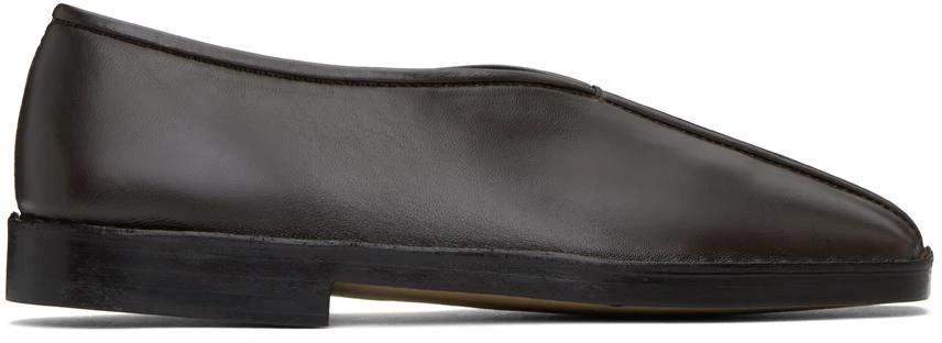 Lemaire Brown Flat Piped Slippers 1