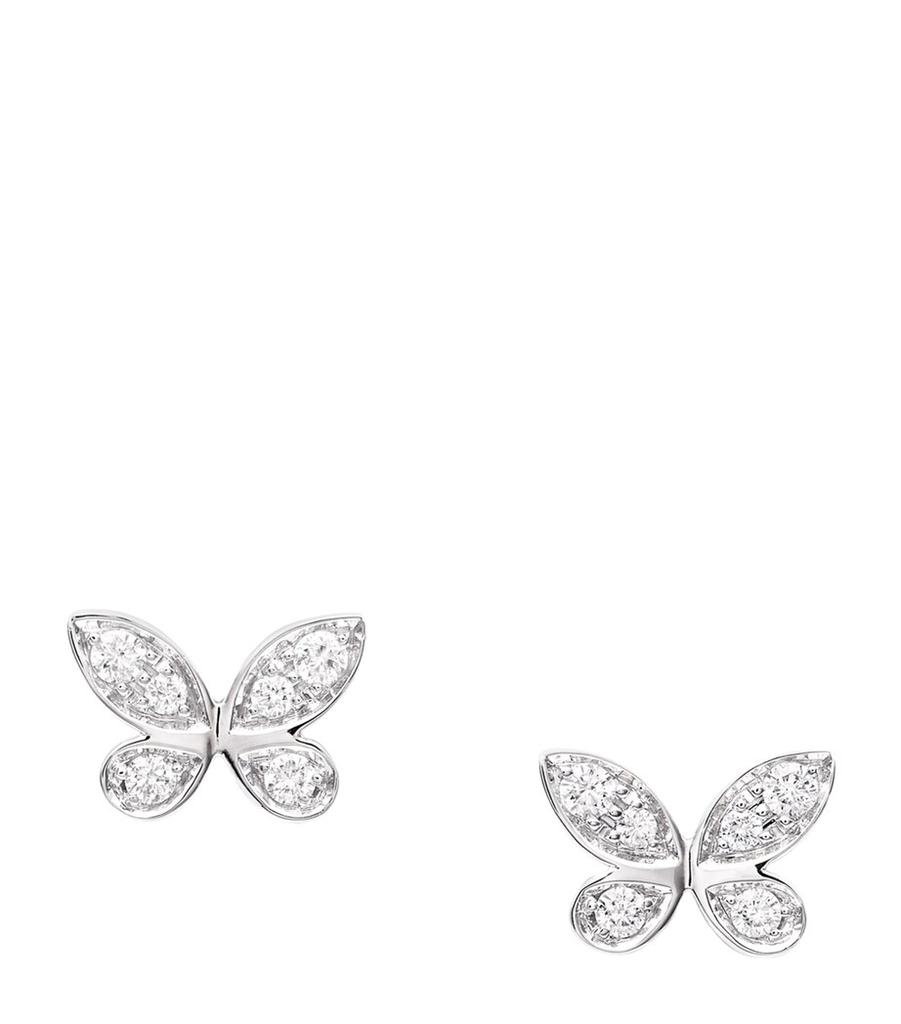 Graff White Gold and Diamond Butterfly Stud Earrings