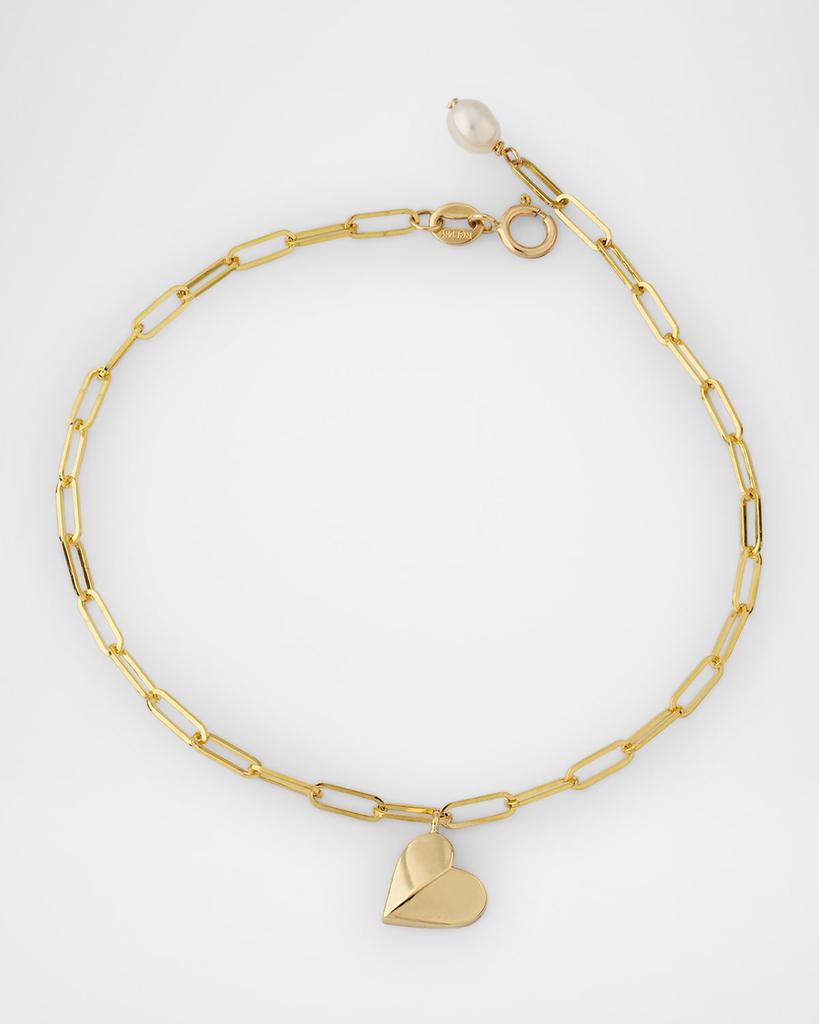 POPPY FINCH Folded Heart Link Bracelet
