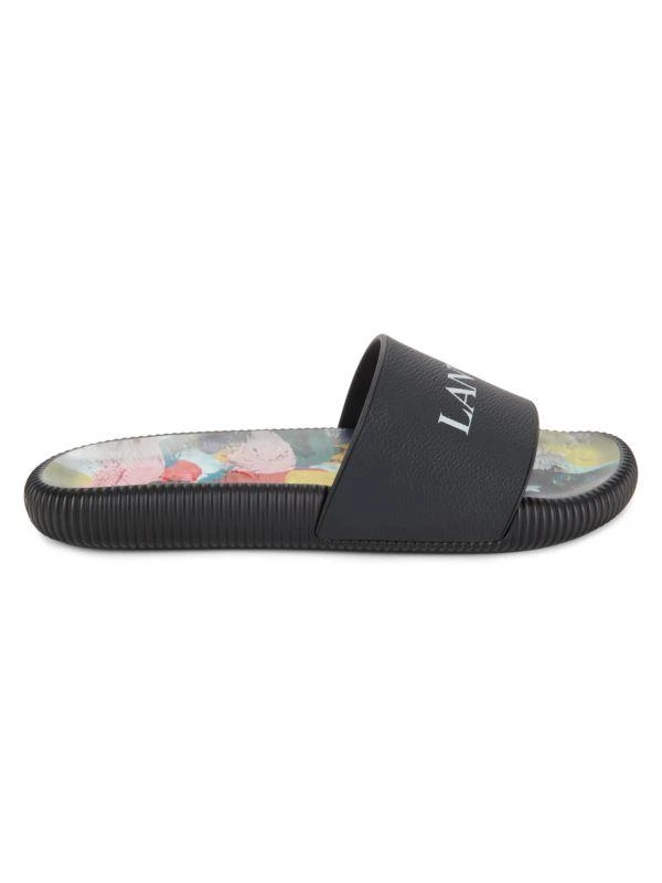 Lanvin Logo Fluted Pool Slides 1