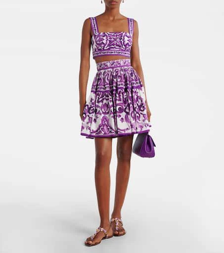 Dolce 
Gabbana Majolica cotton poplin bra top 2