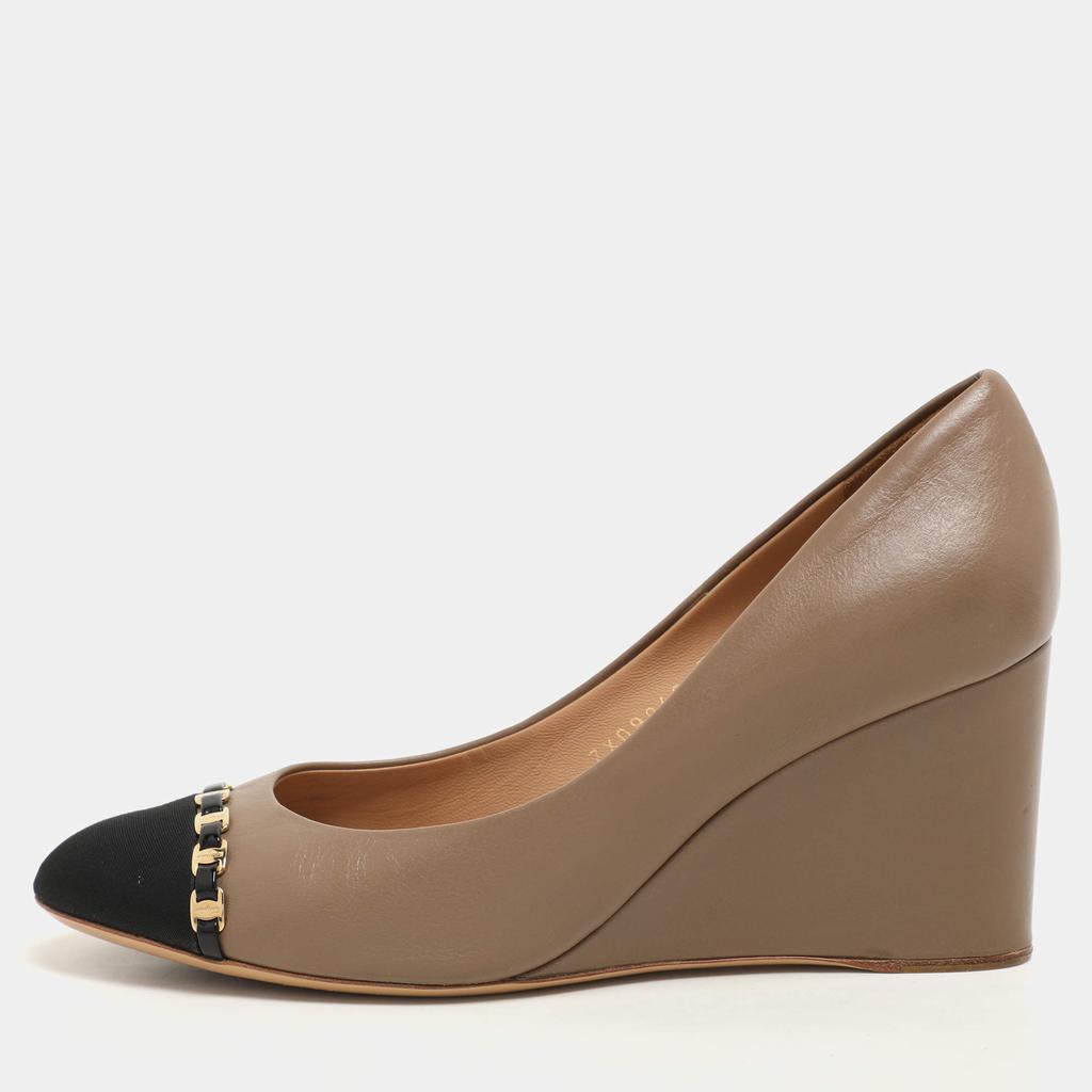 サンダル・ミュール FERRAGAMO Brick suede Renee wedges (01E3537587871C RAMAS) Salvatore Ferragamo Renee Suede Wedge Sandals (Sandals