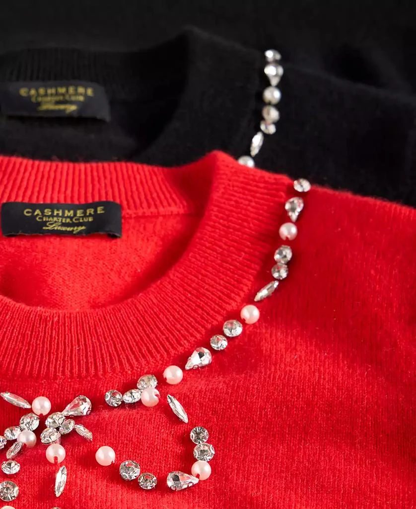Charter Club Women's 100% Cashmere Embellished Bow Sweater, Macy's Exclusive 5