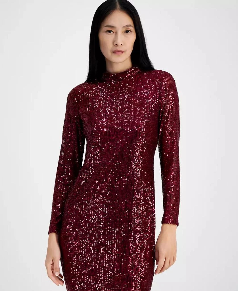 Anne Klein Women's Mock-Neck Sequin Midi Dress 3