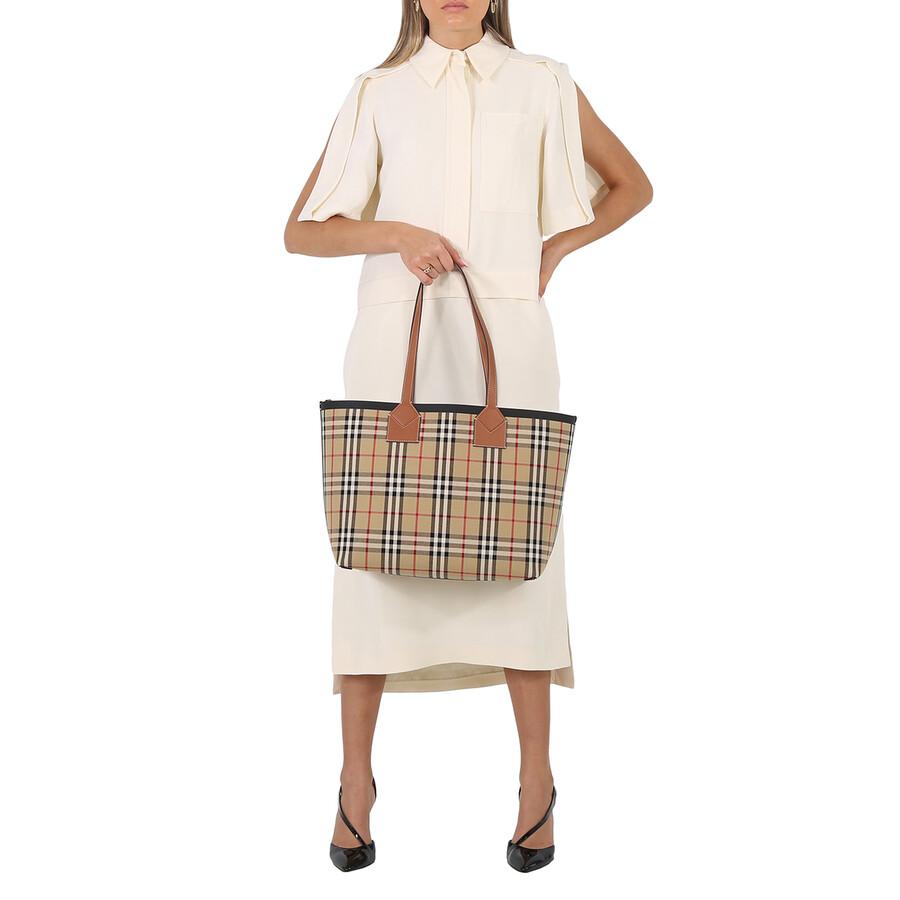 Burberry Ladies Medium London Check-Pattern Tote Bag