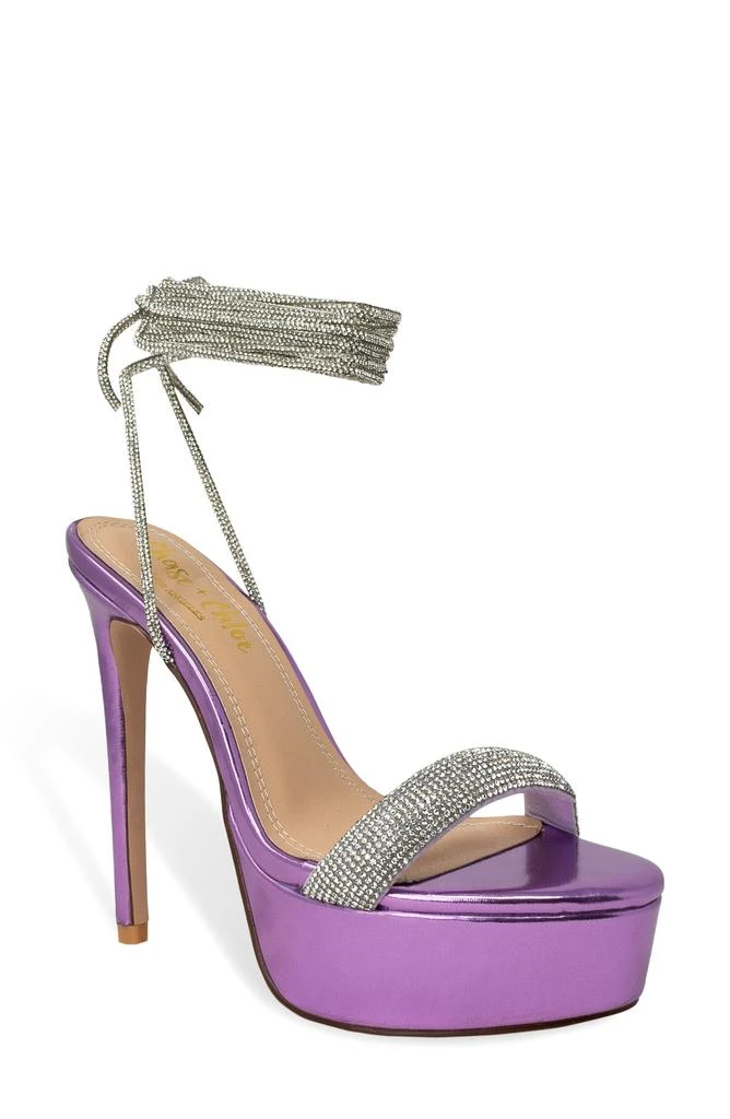 CHASE AND CHLOE Alessia Rhinestone Platform Sandal 1