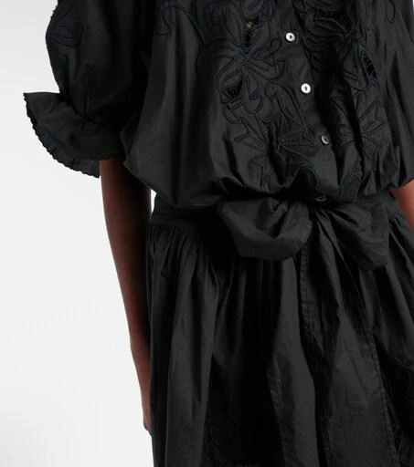 juliet dunn embroidered cotton mini dress Juliet Dunn Trapeze Mini Dress with Mosaic Mirror Embroidery