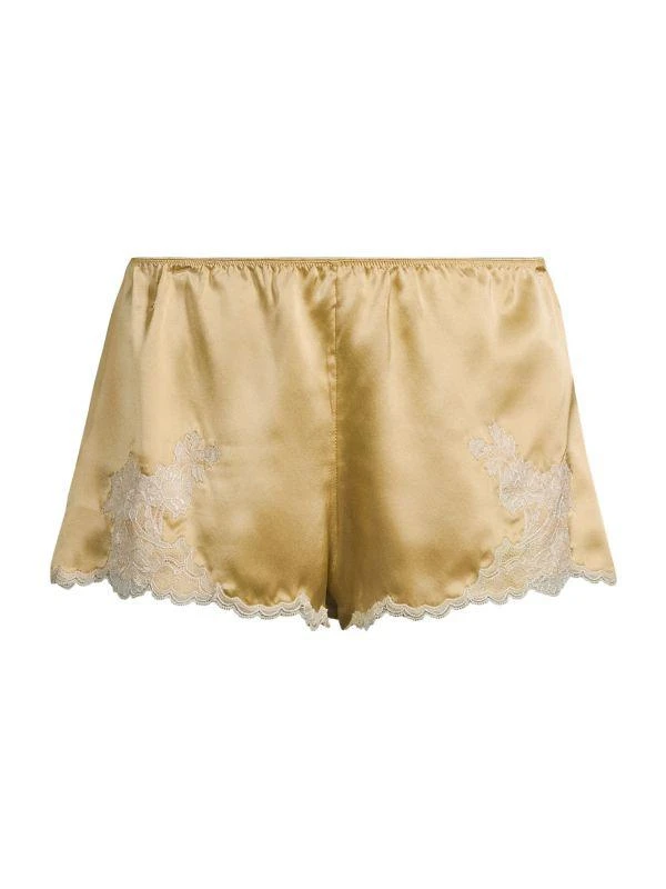 Josie Lolita Standard-Fit Lace-Trim Silk Shorts 5