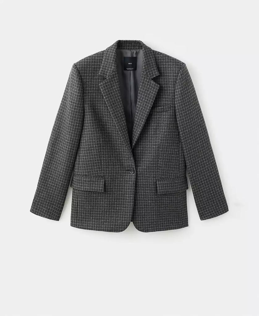 Mango Women's Wool Check Blazer