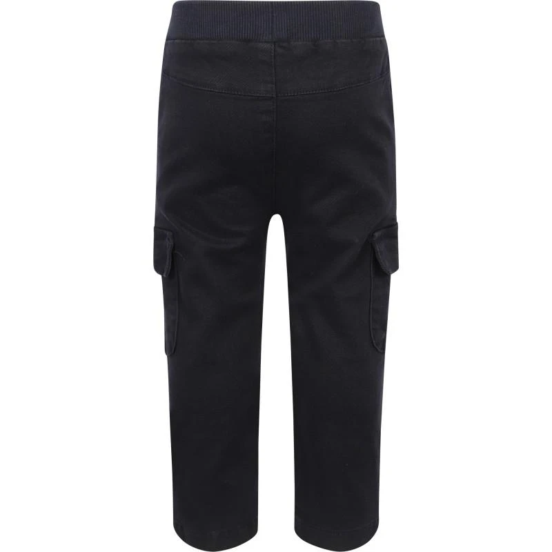 Esprit Elastic waist stretch gabardine trousers with pockets in navy 2