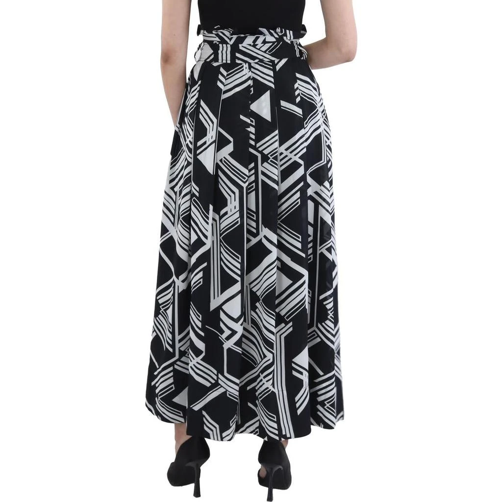 Gracia Womens Printed Pleated Maxi Skirt 2
