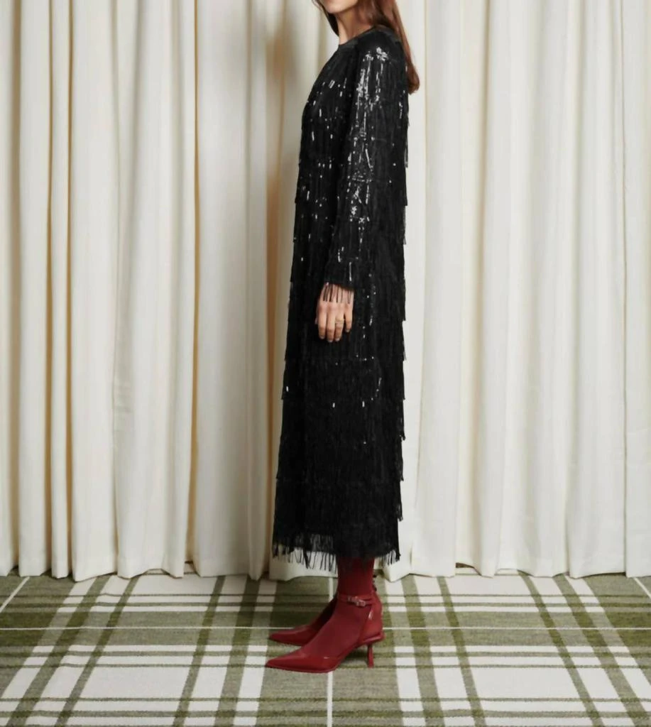 Ghospell Berkley Sequin Midi Dress In Onyx 3
